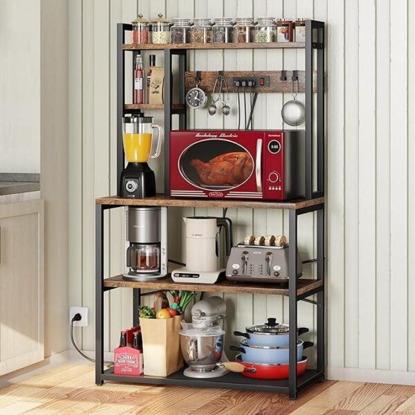 5 Layer Kitchen Storage Rack Brown Iron 80cm