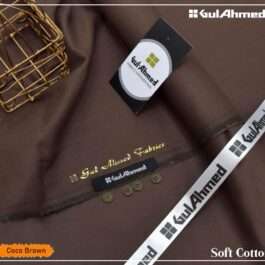 GulAhmed Soft Cotton Suit – Unstitched Men’s Coco Brown