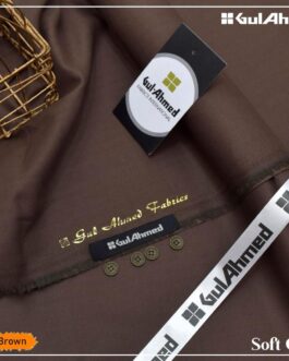 GulAhmed Soft Cotton Suit – Unstitched Men’s Coco Brown