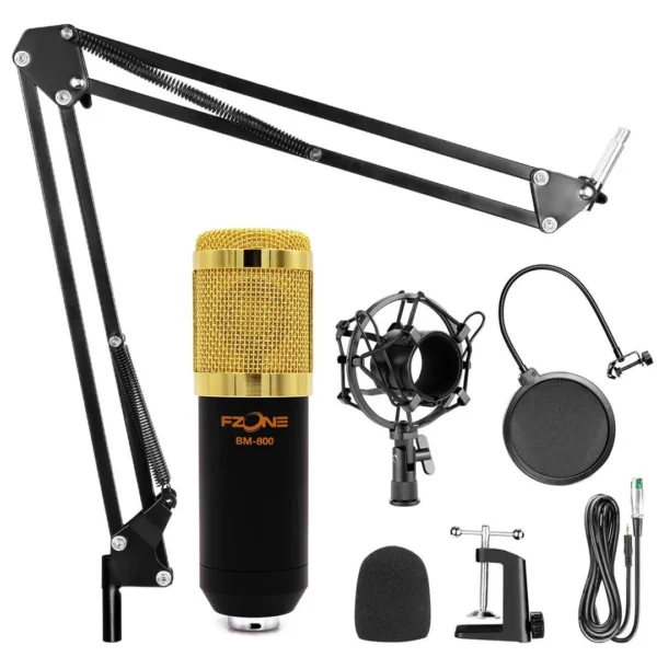 BM 800 Condenser Microphone with Alloy Arm - Studio Mic Kit