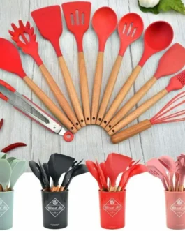 Premium Cooking Utensils Set | 12-Piece Non-Stick Silicone