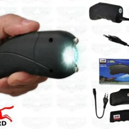 Self Defense Stun Gun with LED Flashlight | Black ABS Safety