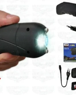 Self Defense Stun Gun with LED Flashlight | Black ABS Safety