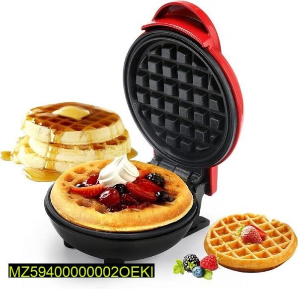 Electric Waffle Maker Red 350W Compact –