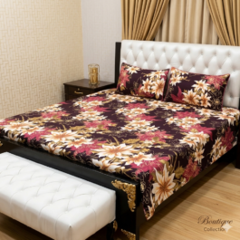 Black Cotton Printed Bedsheet – Crystal Cotton Double Bed Set