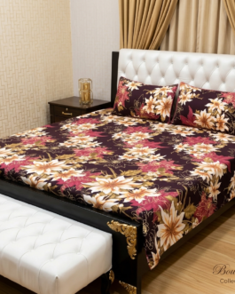 Black Cotton Printed Bedsheet – Crystal Cotton Double Bed Set