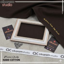 Brown Hard Cotton Men’s Suit – Unstitched Alkaram Summer Wear