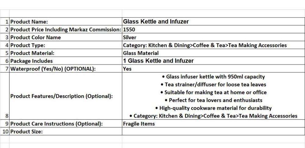 950ml Glass Tea Pot | Stainless Steel Infuser & Heat Resistant - Image 2