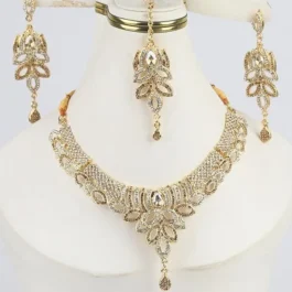 Golden Badam Patti Necklace Set for Women | Bridal Jewelry Set