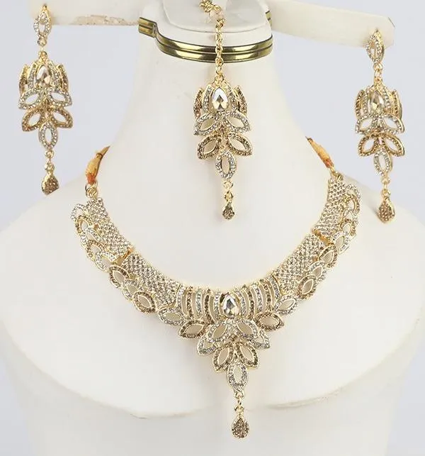 Golden Badam Patti Necklace Set for Women | Bridal Jewelry Set