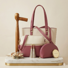 Artificial Leather Shoulder Set – 3-Piece Women’s Fashion Bag