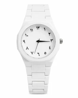 Men’s White Rubber Chain Strap Analogue Watch 24mm