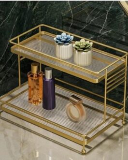 Metal Makeup Organizer Rack for Cosmetics Storage – Durable Vanity Storage Shelf