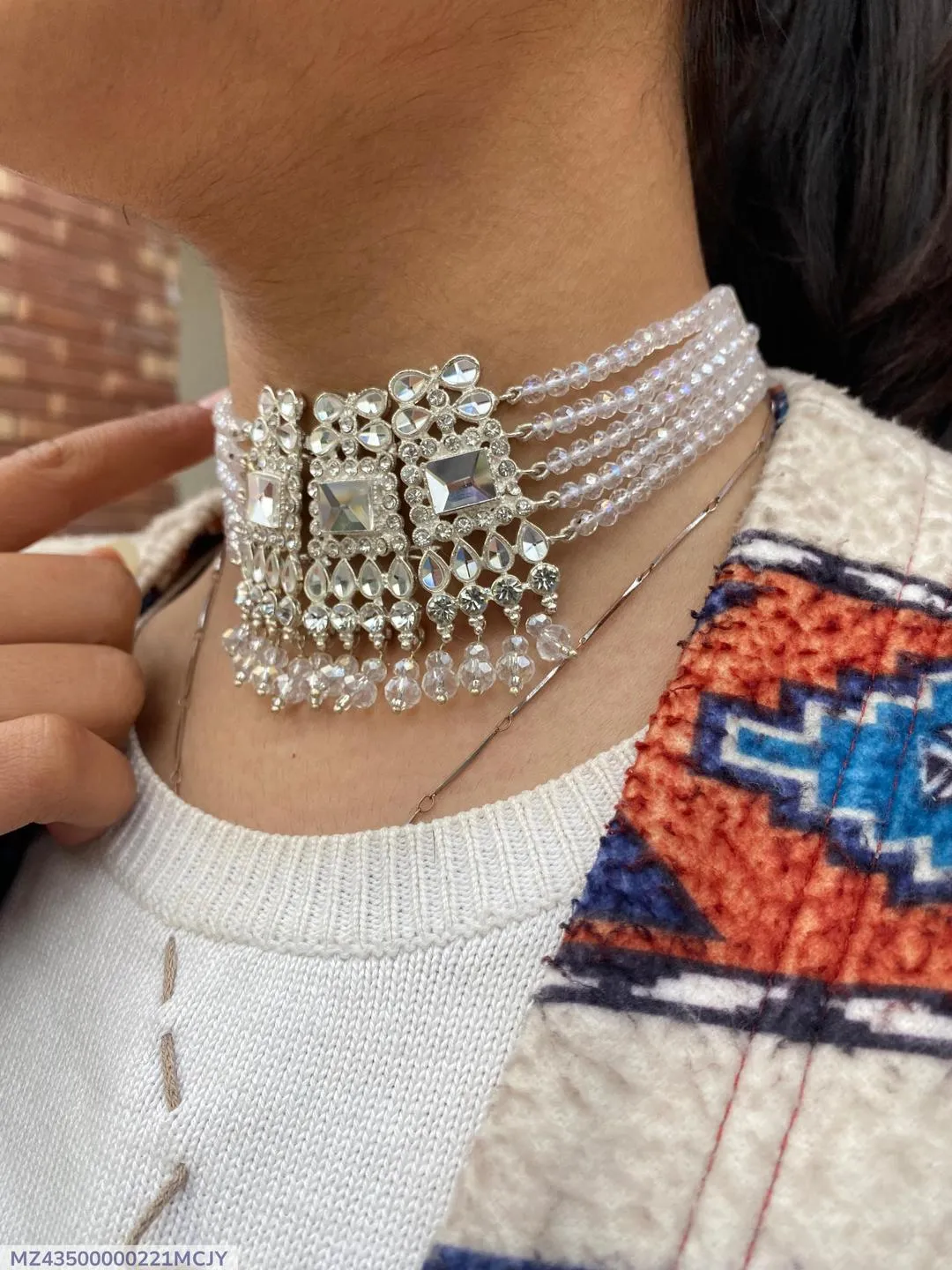 Stunning Multi-Strand Choker Set with Crystal Accents | Jewelry - Image 4