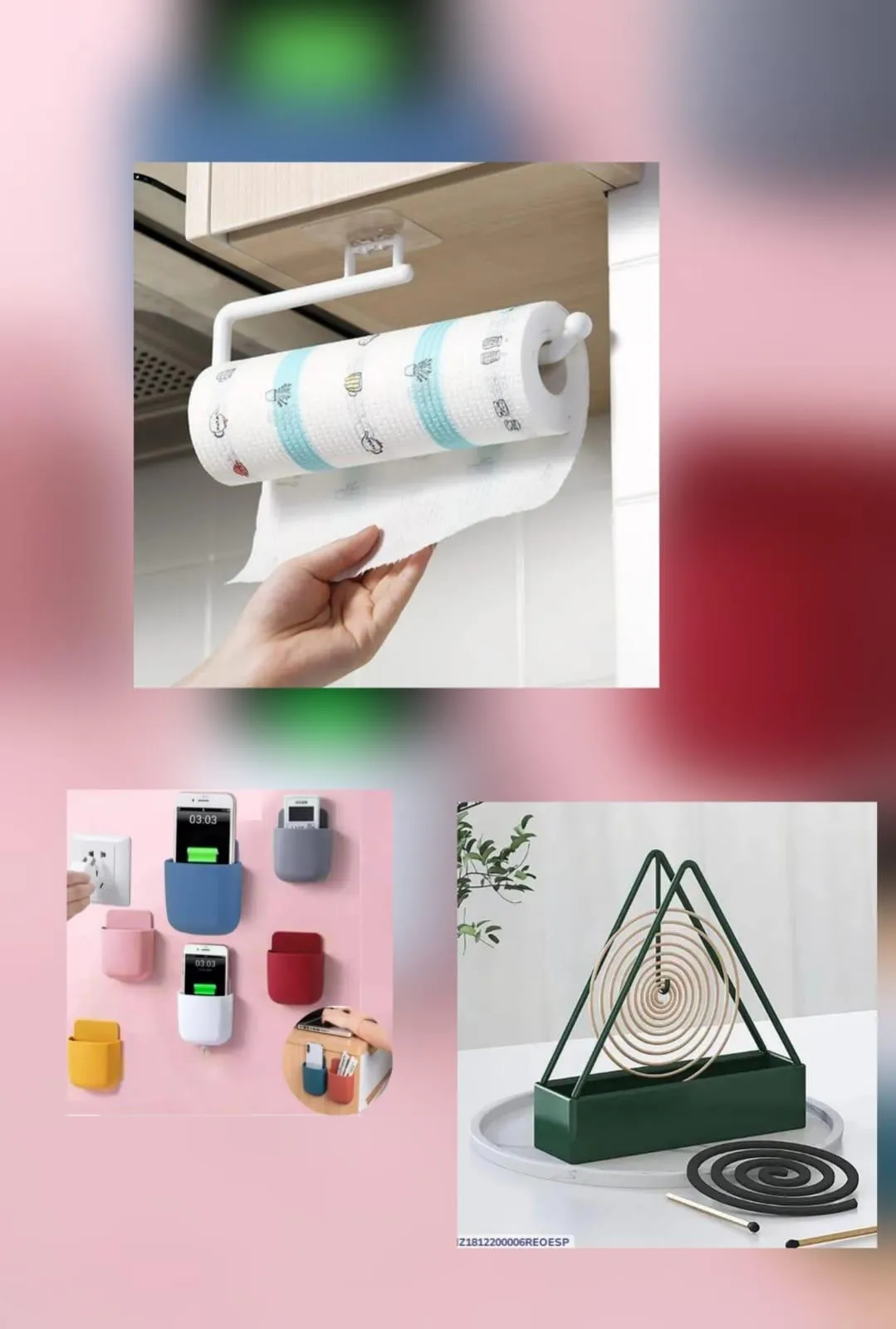 Wall Mount Hooks 3Pcs Multicolor Plastic Home Accessories - Image 3