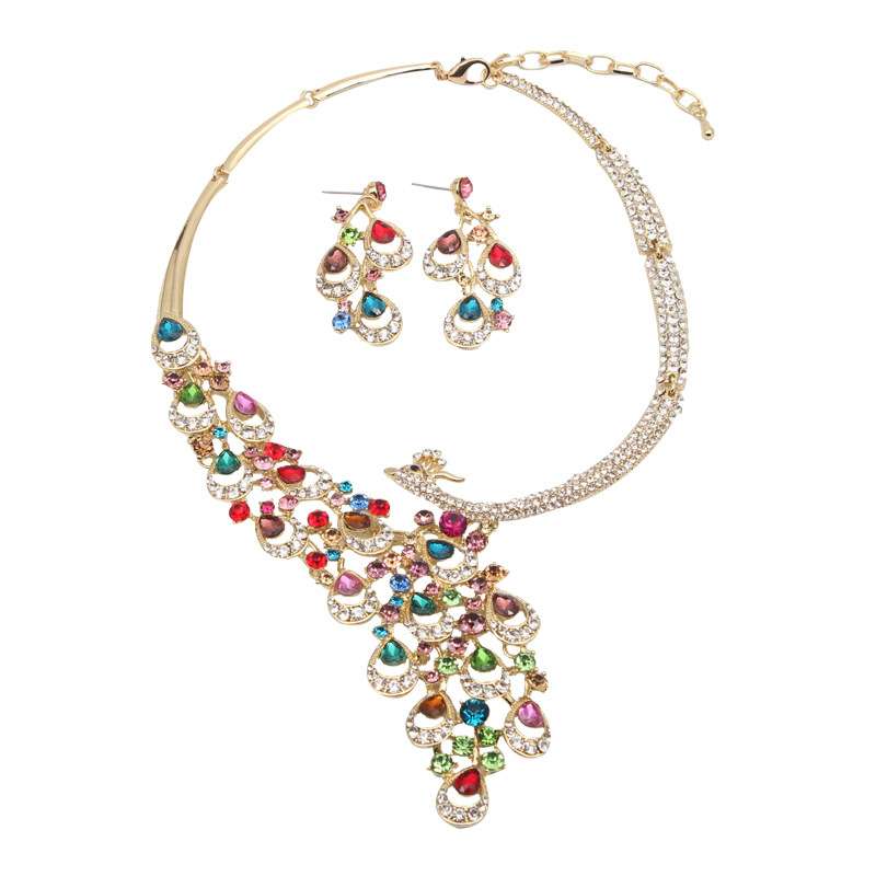 Peacock Crystal Jewelry Set for Women in Pakistan - Image 5