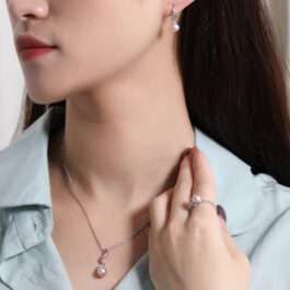 Pearl Jewelry Set Silver in Pakistan | Necklace Earrings Ring