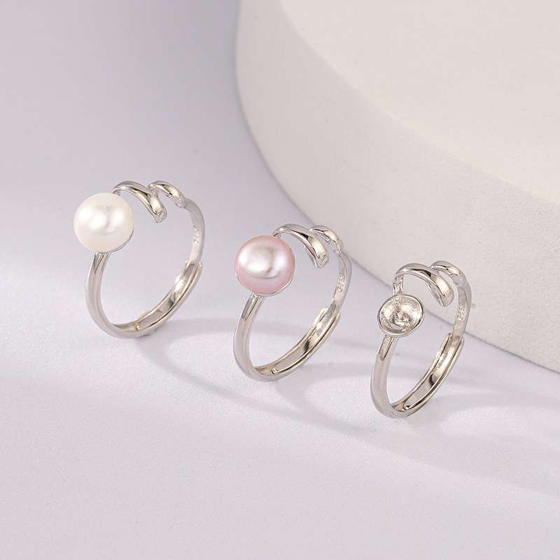 Pearl Jewelry Set Silver in Pakistan | Necklace Earrings Ring - Image 4