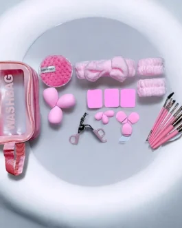 Pink Makeup Kit with Brushes Set