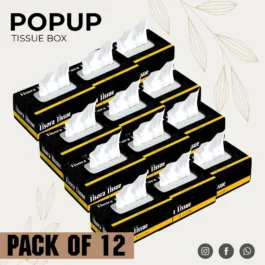 Pop-up Tissue Box 12 Pack Black Yellow