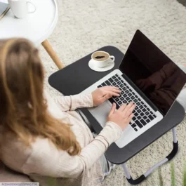 Laptop Table Grey Wooden Portable Work Desk