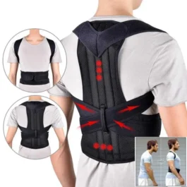 Back Support Belt Black Adjustable for Posture Correction