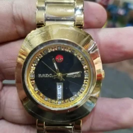 Rado Watch Gold Dial Day Date Display