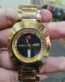 Rado Watch Gold Dial Day Date Display