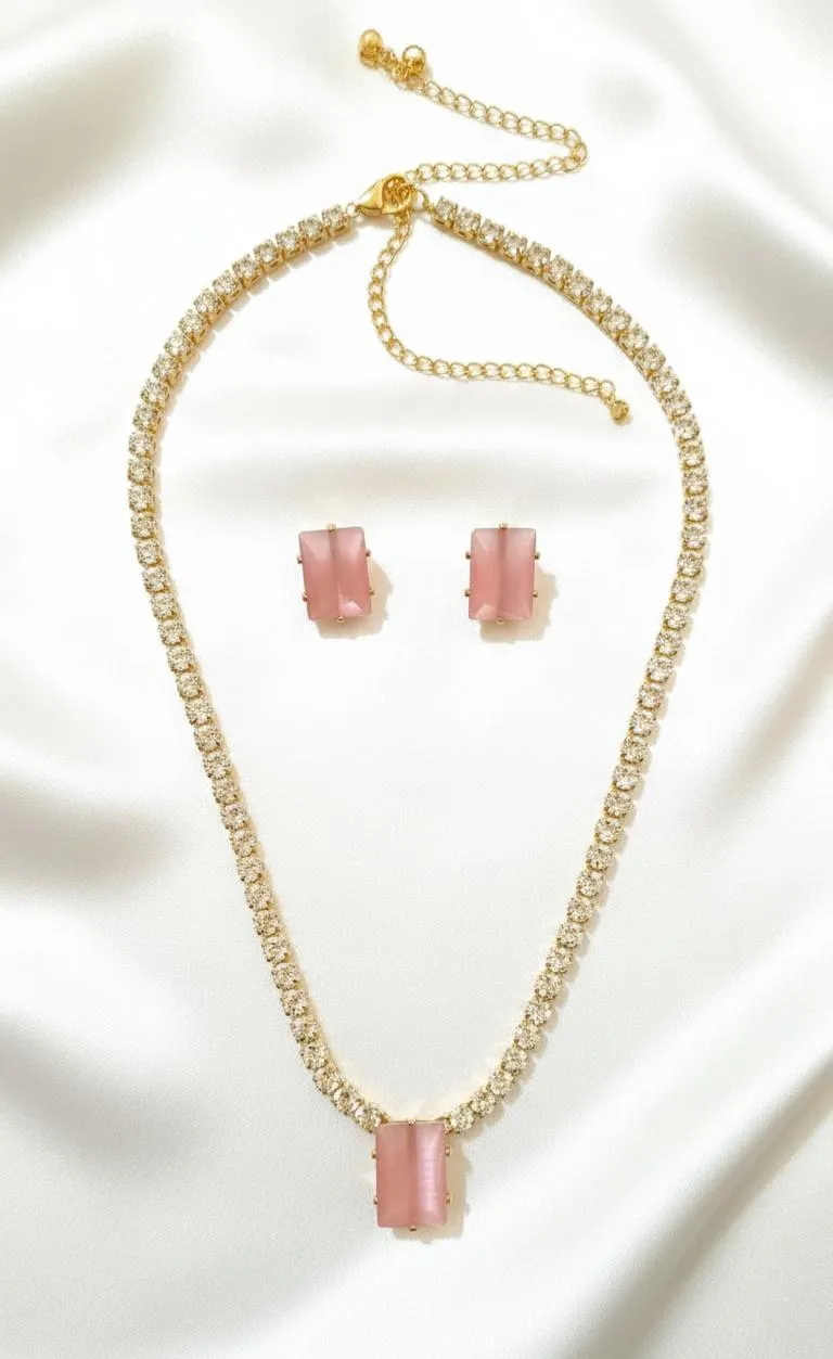 Red Gemstone Pendant Set for Weddings & Festivals - Image 3