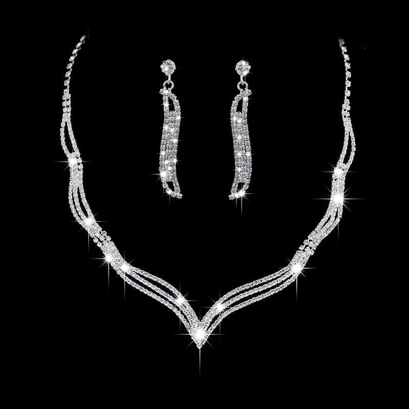 Rhinestone Bridal Jewelry Set in Pakistan | 3-Piece Set - Image 12