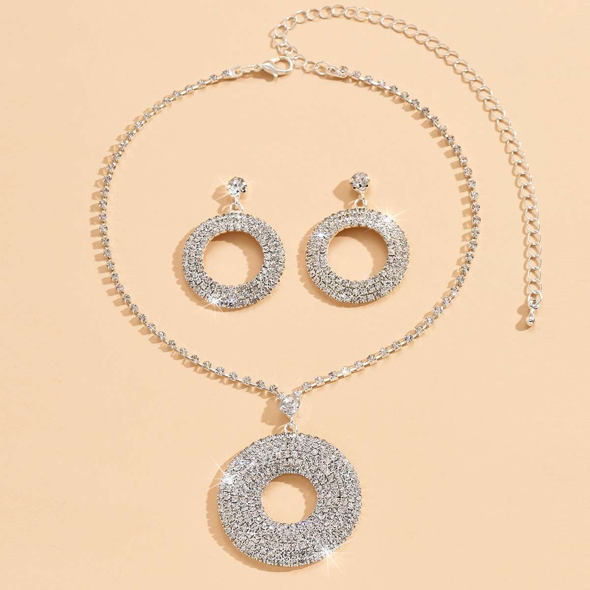 Silver Pendant Earrings Set with Diamonds in Pakistan - Image 6