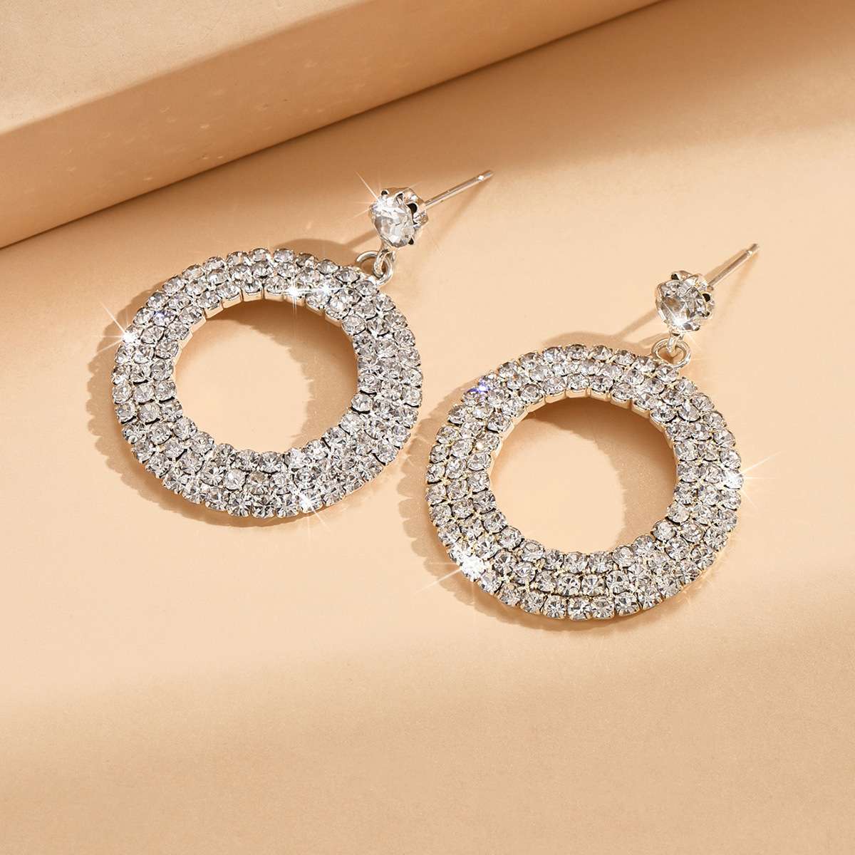 Silver Pendant Earrings Set with Diamonds in Pakistan - Image 4