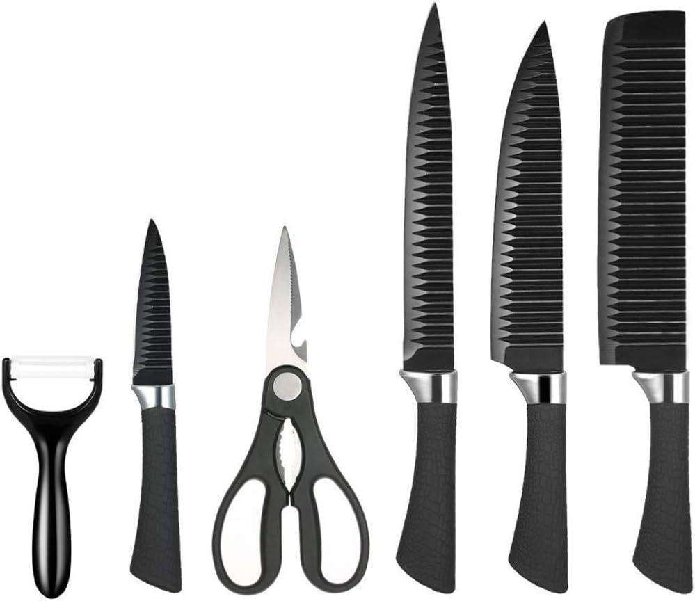 6-Piece Stainless Steel Chef Knife Set | Professional Black Handles - Image 2