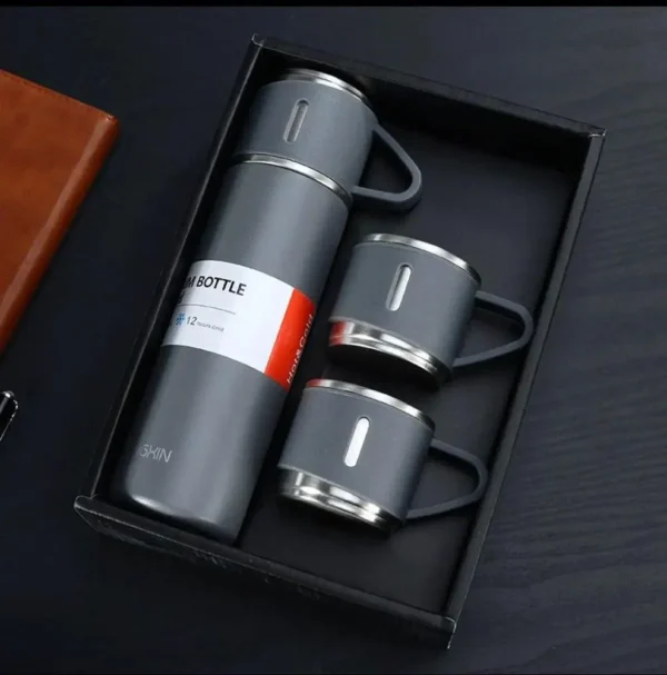 Stainless Steel Vacuum Flask Set for Hot & Cold Drinks