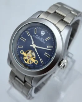 Stunning Blue Sunray Rolex Watch with Open Heart Window