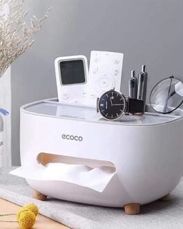 White Tissue Box Organizer for Home, Office & Car | Premium ABS