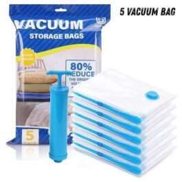 5 Pack Vacuum Storage Bags 80% Space Saving