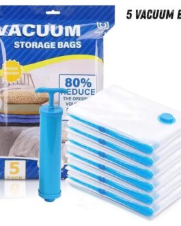 5 Pack Vacuum Storage Bags 80% Space Saving