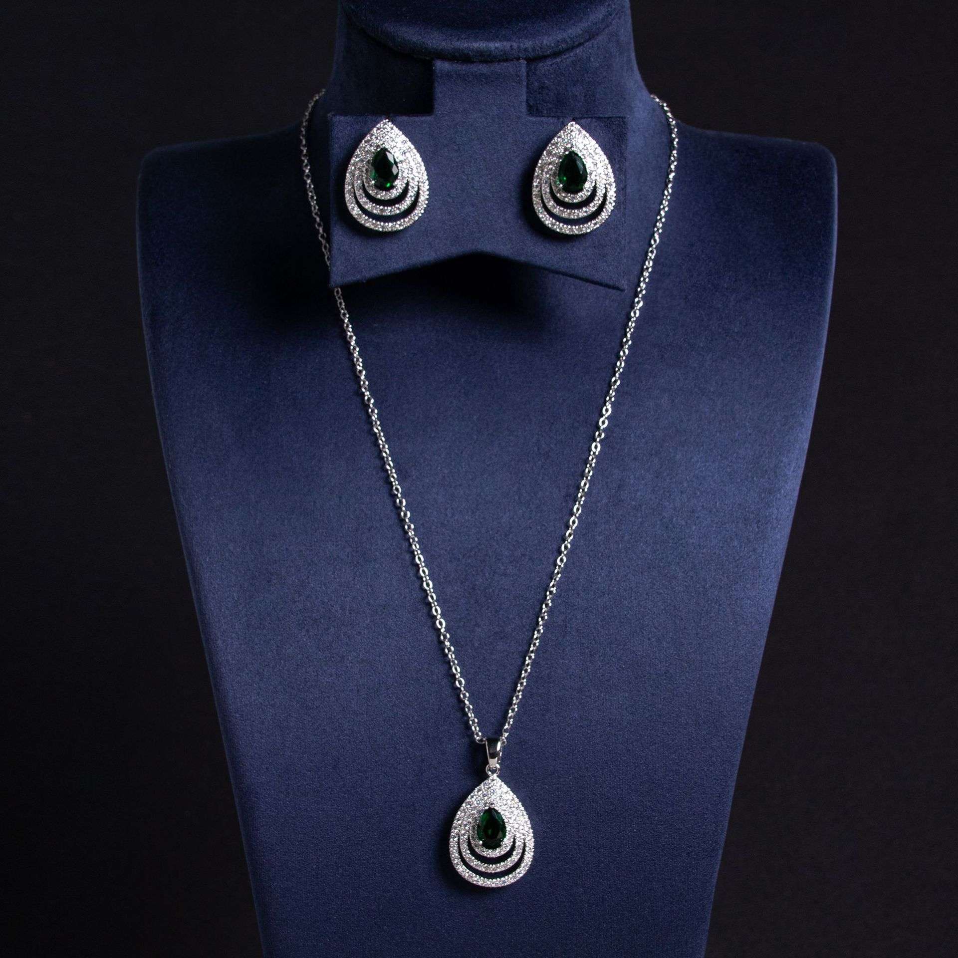 Water Drop Earrings Necklace Set for Women | Multi-Layer Jewelry - Image 2