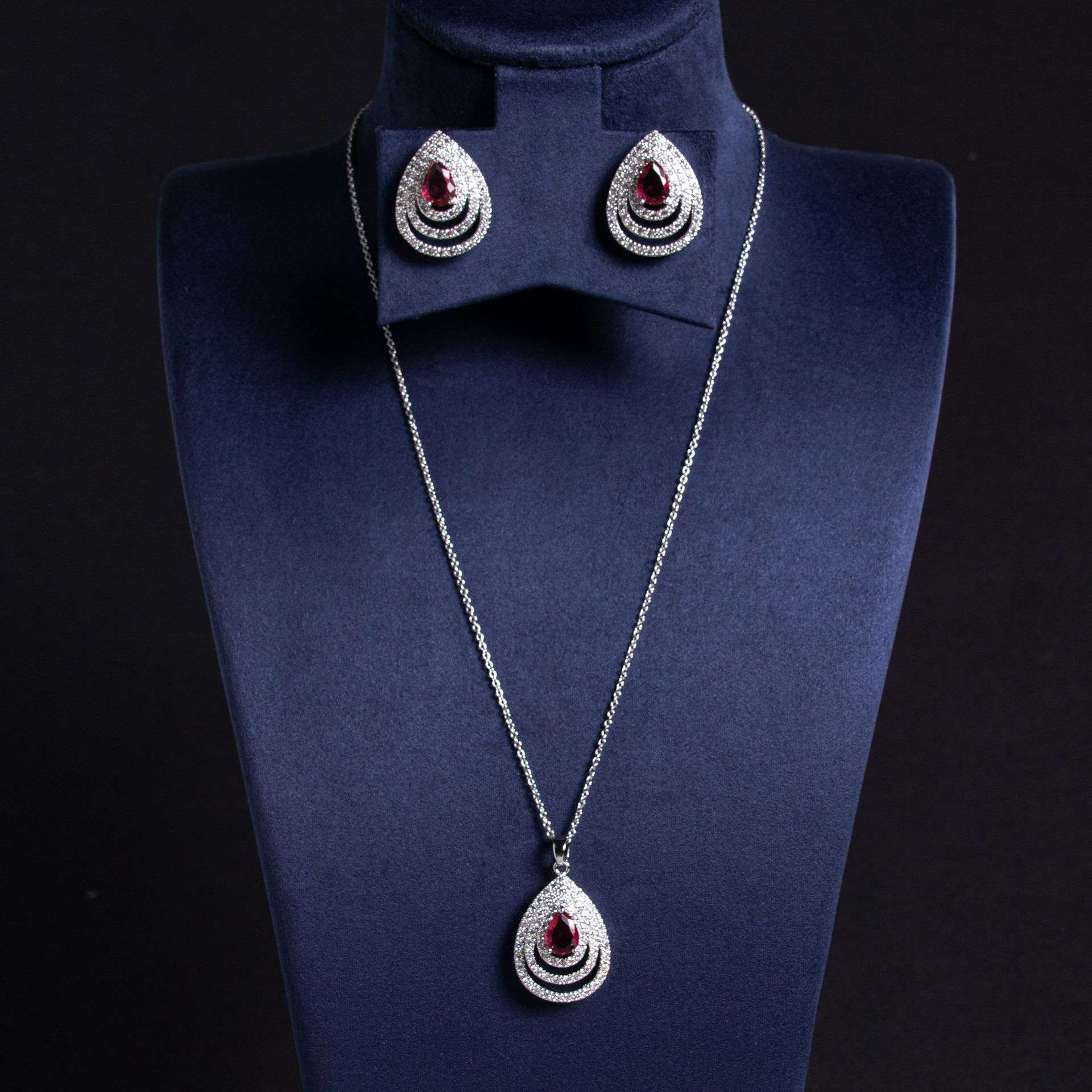 Water Drop Earrings Necklace Set for Women | Multi-Layer Jewelry - Image 6