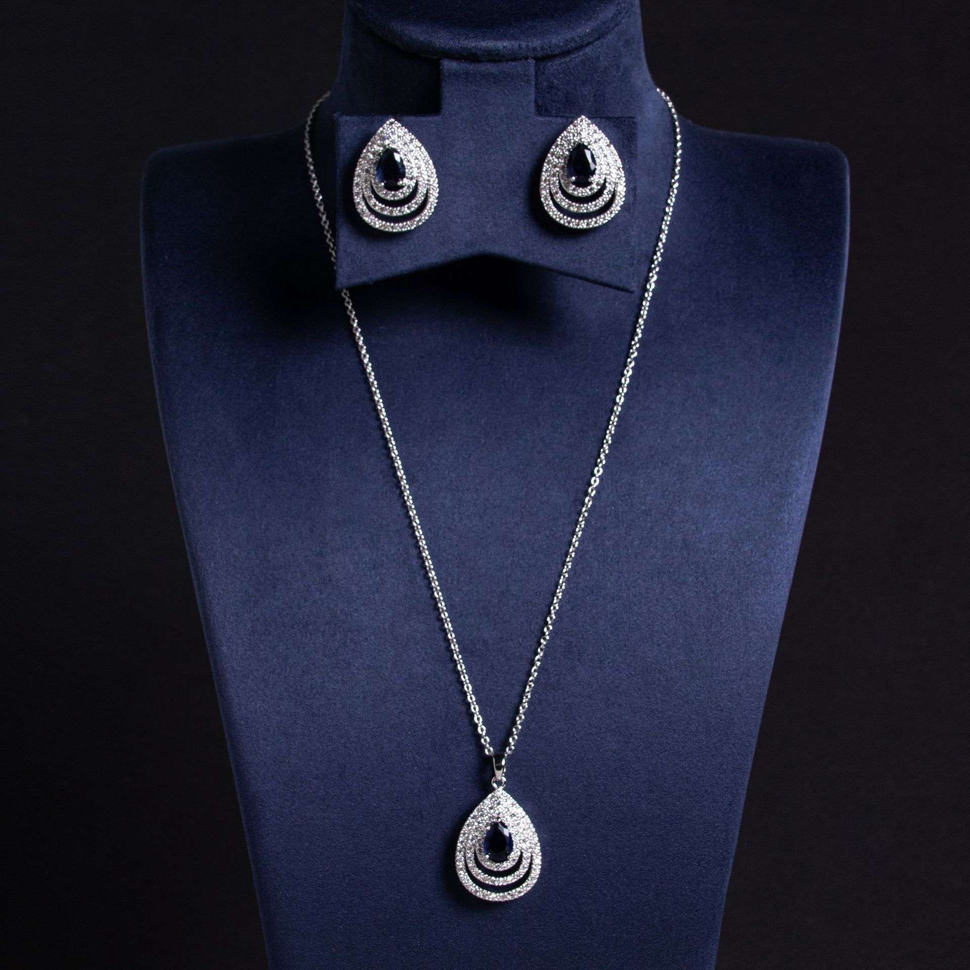 Water Drop Earrings Necklace Set for Women | Multi-Layer Jewelry - Image 7
