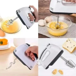 White 3-Piece ABS Egg Beater | Manual Hand Whisk Set