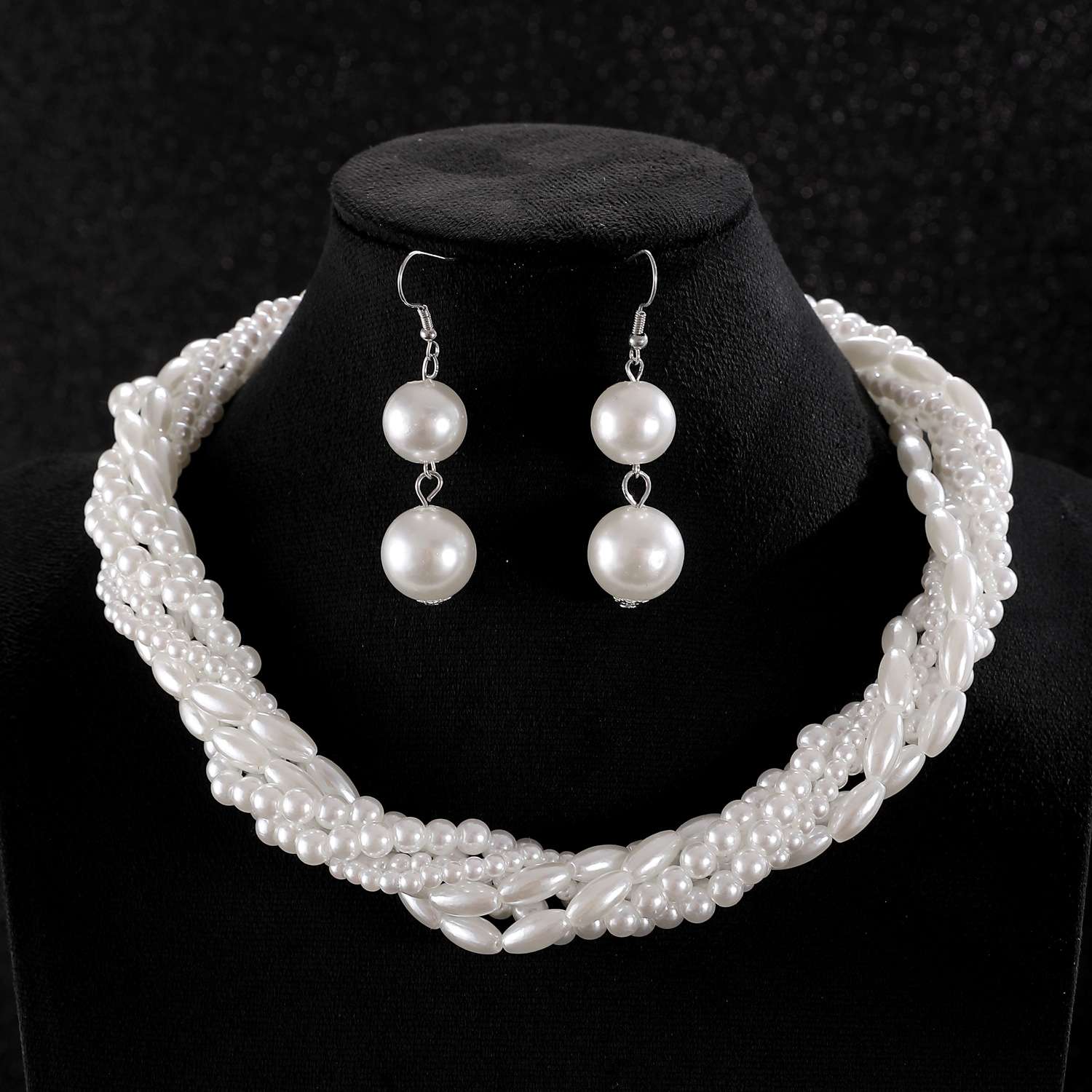 White Pearl Jewelry Set for Women in Pakistan - Image 6