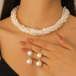 White Pearl Jewelry Set for Women in Pakistan