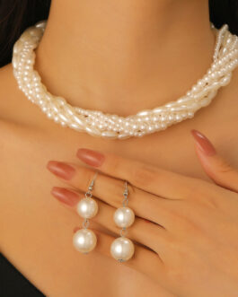 White Pearl Jewelry Set for Women in Pakistan