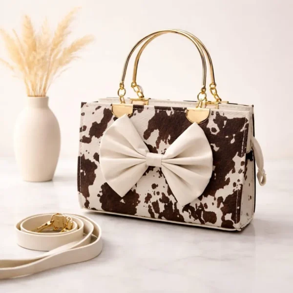 Women's Leather Plain Handbag - Stylish White Top Handle