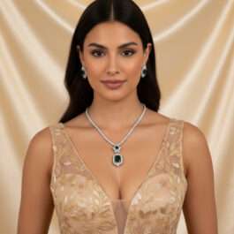 Zircon Necklace & Earrings Set