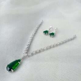 Zircon Pendant Set for Women in Pakistan | Green Stone
