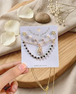 Golden Pendant & Necklace Set for Women