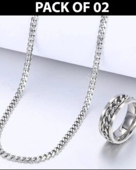 Silver Necklace Set 2 Pcs for Women Daily Wear